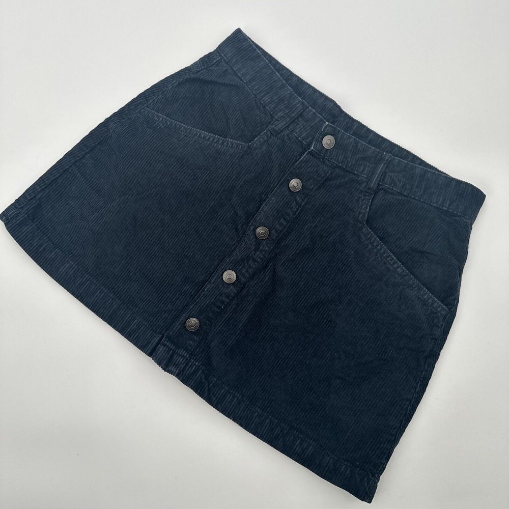 Free People Blue Ray Corduroy Button Mini Skirt OB1543115 Size‎ 8